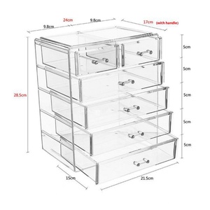 Trong Suốt Hình Chữ Nhật Nhựa Đa Chức Năng Hộp Lưu Trữ Với 3 Lớp Cho Nhà Máy Tính Để Bàn-Văn Phòng Phẩm Mặt Nạ Móng Tay Mỹ Phẩm Tổ Chức - Product Image 1