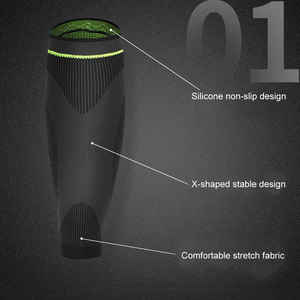 Kaus kaki kompresi lengan betis, sarung kaki kompresi tanpa kaki untuk lari, membantu pelindung tulang kering - Product Image 3