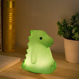 Wholesale Silicone Dinosaur Night Light Mini LED Touch Light Toy Children's Bedroom Living Room Cartoon Colorful Emitting Light