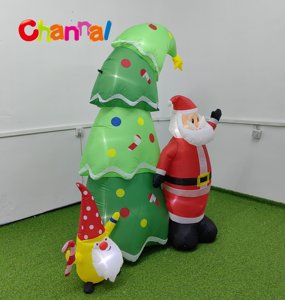 Papá Noel inflable <span class=keywords><strong>de</strong></span> Navidad <span class=keywords><strong>de</strong></span> 8 pies con árboles <span class=keywords><strong>de</strong></span> Navidad, luces LED integradas que explotan la decoración navideña del patio del jardín <span class=keywords><strong>al</strong></span> aire libre - Product Image 3