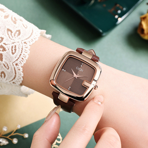 Reloj de pulsera de cuarzo para mujer con esfera grande, correa de cuero de alta gama, resistente al agua. - Product Image 5