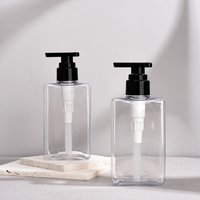 Flacon pompe rechargeable de 150 ml et 300 ml pour gel douche, après-shampoing, lotion, en PETG carré, avec logo personnalisé et impression sérigraphique