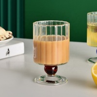 Verres à vin verres à vin verre à vin empilable gobelet Copas fête avec Logo 200ml 7oz côtelé main coup résistant à la chaleur rouge