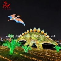 Lanternes LED de dinosaures Spinosaurus du festival de Zigong, lanternes géantes en soie de dinosaures pour les parcs à thème, les expositions préhistoriques