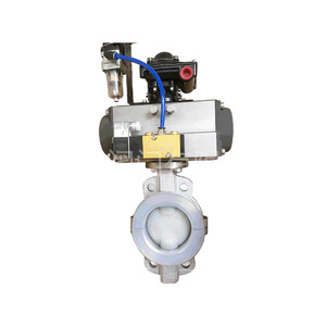 Válvula de mariposa con revestimiento de PTFE Yihong D941F4, eléctrica, con bridas, para medios de ácido y base débiles, flujo bidireccional - Product Image 1