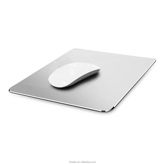 IKATAK Wholesale Custom Logo Computer Mouse Pads Radiation Protection Waterproof Aluminum Metal Mousepad in Stock