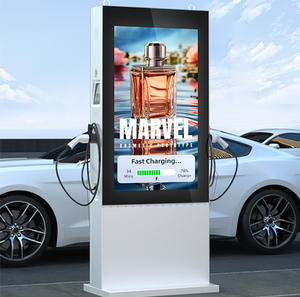 Stations de recharge DC Fast <span class=keywords><strong>EV</strong></span> Type 2 chargeur de véhicule électrique monté au sol avec écran d'affichage publicitaire Lcd de 55 pouces - Product Image 6