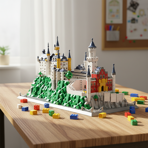 Serie de Arquitectura Famosa, Castillo de <span class=keywords><strong>Neuschwanstein</strong></span>, <span class=keywords><strong>Baviera</strong></span>, Alemania, Bloques de Construcción de Plástico ABS de Partículas Pequeñas, Juguete Educativo - Product Image 2