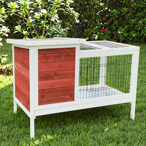SHUNDA SDR011 Maison pour animaux de compagnie en bois écologique avec motif imprimé pour utilisation en intérieur/extérieur Cage et enclos pour lapins pour petits animaux - Product Image 2