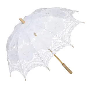 Parapluie en dentelle de coton pur brodé à la main, parapluie nuptial pour femmes, offre spéciale