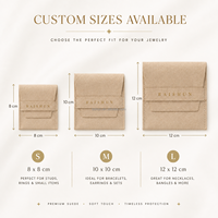 Beige Salbeigrüne Mikrofaser-Schmuckbeutel für Ohrringe, Ringe, Halsketten, Geschenk, Reise-Aufbewahrung, Goldfolien-Logo, Kundenspezifische OEM ODM Großhandels-Taschen