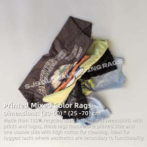 Trapos de Limpieza de Colores Variados, Trapos de Camiseta, Algodón Reciclado Industrial, 100% Algodón, para Limpieza de Polvo y Aceite de Máquinas - Product Image 2