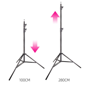Trípodes de soporte de luz para fotografía de estudio de alta resistencia de 280cm para Speedlight Softbox y paraguas con cabeza de tornillo 1/4 - Product Image 4