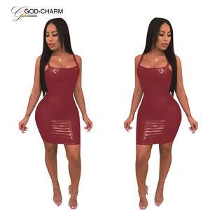 Mini abito in pelle sintetica con bretella - Product Image 3