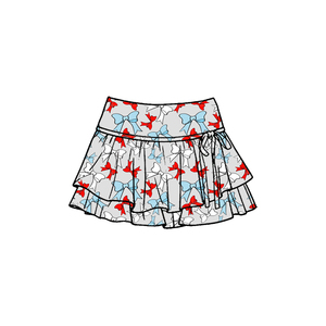 Ropa de Boutique Personalizada para Bebés Niñas, Falda Deportiva con Volantes Estilo Coquette Patriótico de EE. UU., Ropa Deportiva para Niñas - Product Image 1