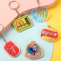 Vente en gros personnalisée porte-clés personnalisé avec logo en acrylique imprimé breloques en plastique transparent dessin animé porte-clés pendentif en plastique