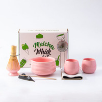 Ensemble de fouets à matcha japonais en bambou et porcelaine céramique, écologique, style Japandi, 9 pièces, coffret cadeau, fouet en bambou 450 ml