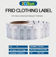 Étiquette textile UHF RFID personnalisée U9 860-960 MHz, étiquette cousue imperméable pour le suivi des vêtements, des articles vestimentaires et du linge