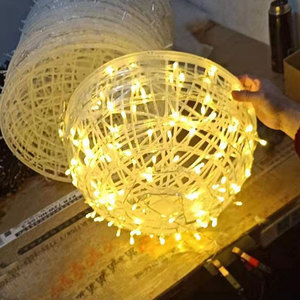 Luz LED Esférica de Mimbre para Exteriores, 220V 24V, Multicolor, con Diseño de Esfera, para Decoración de Calles, Jardines, Navidad y Festivales - Product Image 4