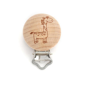 Personnalisable Portable Rond Hêtre En Bois Porte-Perles Belle Bande Dessinée <span class=keywords><strong>Attache</strong></span>-Sucette Anneau De Dentition Saisir Jouet pour Bébés Jouets Éducatifs - Product Image 6