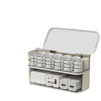 Boîte de rangement pour câbles d'alimentation CY-JX2411, organiseur de bureau, organisateur de câbles multifonction en plastique PP pour chargeurs de téléphone et câbles de données