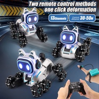 Mini voiture de cascade RC à huit roues Robot chien jouet télécommande intelligente détection de geste Double contrôle câble USB inclus métal