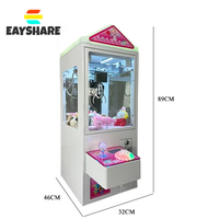 Vente en gros pas cher prix nouveau style mini peluche cadeau grue griffe avec accepteur de billets machine de jeu à pièces