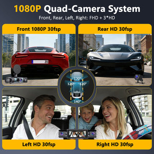 Caméra de tableau de bord de voiture 3,18 pouces IPS HD 1080P, 4 caméras, Wifi, caméra de tableau de bord avant et arrière, 4 objectifs - Product Image 2
