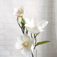 Batang Bunga Magnolia Sutra Dekorasi Pernikahan Buatan Tangan untuk Hari Ibu & Paskah