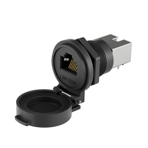 Lshitech IP68 <span class=keywords><strong>RJ45</strong></span> CAT5/CAT5E kết nối không thấm nước ngoài trời M22 Panel Tường Núi che chắn vượt qua thông qua nữ mạng - Product Image 1