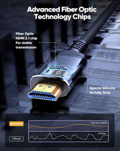 สายเคเบิลใยแก้วนำแสง FJGEAR HDMI 2.1 รองรับความละเอียด 8K 60Hz และ 4K <span class=keywords><strong>144Hz</strong></span> แบบ <span class=keywords><strong>AOC</strong></span> ป้องกันสัญญาณรบกวน สำหรับเดสก์ท็อป/แล็ปท็อป/จอมอนิเตอร์ โฮมเธียเตอร์ เกมมิ่ง ได้รับการรับรองมาตรฐาน CE - Product Image 4