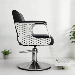 Sillón de <span class=keywords><strong>Barber</strong></span>ía Hidráulico Moderno y Minimalista, de Cuero PU, Altura Ajustable, Resistente, para Corte y Peinado de Cabello - Product Image 3