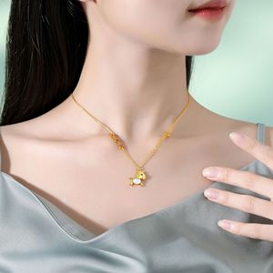 Nouveau Collier Pendentif Poney pour <span class=keywords><strong>Femme</strong></span>, Style Sportif et Mignon - Design Créatif Animal du Zodiaque 'Money Way' en Bambou, Luxe Abordable - Product Image 4