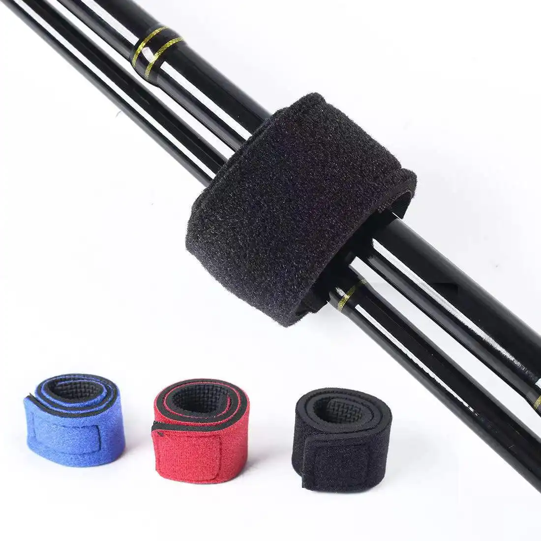 Wholesale Support For Customized Outdoor Fishing Rod Belt High Quality Stretch Fishing Rod Wrap Pole Strap Fishing Accessories