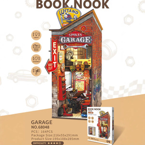 Serre-livres en bois Edo Sakura Journey, modèle de <span class=keywords><strong>maison</strong></span> miniature à assembler soi-même, bloc de construction, ornement, jouet, cadeau - Product Image 2