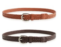 Ceinture en PU tressée vintage noire et marron pour femmes, avec boucle en métal, style Y2K, hip-hop, punk, pour l'été, pour robes