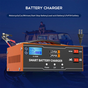 Chargeur <span class=keywords><strong>de</strong></span> batterie automobile intelligent 6/8/12/14/16/24V et chargeur d'entretien entièrement automatique avec pinces <span class=keywords><strong>de</strong></span> câble - Product Image 2