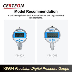 เกจวัดแรงดันดิจิตอลแบบพกพาความแม่นยำสูง 60มม G1/2 ลมและไฮดรอลิกสูญญากาศถึง 100MPa - Product Image 4