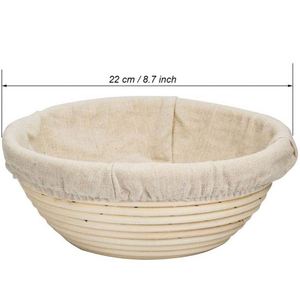 Panier rond en paille de 9 pouces, petit, pour <span class=keywords><strong>la</strong></span> pâte à pain, <span class=keywords><strong>la</strong></span> boulange et les accessoires de table, USA - Product Image 5
