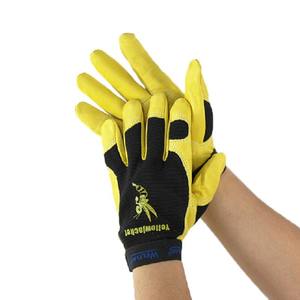 WELLAS 10-2680 Guantes mecánicos de cuero genuino a prueba de aceite a prueba de humedad con puño elástico <span class=keywords><strong>12</strong></span> pulgadas sin silicona amarillo - Product Image 1
