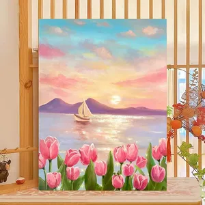 Kit de peinture à l'huile numérique DIY pour enfants avec pinceaux, art mural créatif pour chambre à coucher - Product Image 4