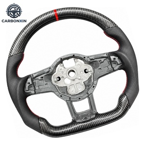 Volante de Cuero y Fibra de Carbono para Volkswagen VW Golf 5 6 7 R MK6 MK7 MK8 Jetta Passat B8 Polo Tiguan GTI - Product Image 2