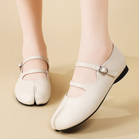Chaussures plates Mary Jane à bout fendu pour femmes, avec boucle réglable et double bride, semelle souple, confortables pour le quotidien, grandes tailles, chaussures décontractées pour femmes