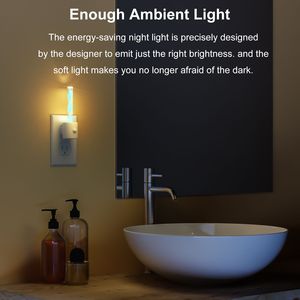 Veilleuse à détecteur de mouvement à brancher directement, capteur de lumière, 2700K blanc chaud, LED à économie d'énergie, pour escalier - Product Image 4
