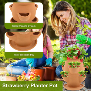Pot de fleurs vertical en <span class=keywords><strong>terre</strong></span> <span class=keywords><strong>cuite</strong></span> pour fraises, vases et jardinières en <span class=keywords><strong>terre</strong></span> <span class=keywords><strong>cuite</strong></span>, pot à herbes en <span class=keywords><strong>terre</strong></span> <span class=keywords><strong>cuite</strong></span> - Product Image 2