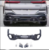 Alerón difusor de parachoques trasero de fibra de carbono con puntas de escape, Kits de carrocería para BMW X6 G06 2020-2023 FRP, decoración de coche