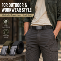 Ceinture tactique ajustable marine à boucle à verrouillage rapide en nylon, ajustement souple, pour homme, décontractée, pour l'extérieur, commande en gros
