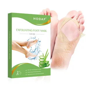 Wholesale Korea Organic Feet Dry Skin Moisturizing Exfoliating Peeling Socks Aloe Vera Foot Peel Mask Collagen Custom Label