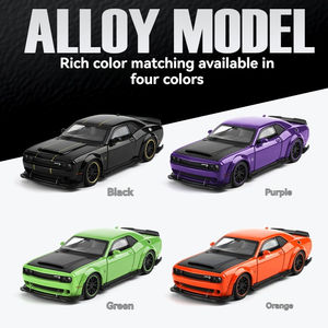 دييكاست جديدة محاكاة دودج SRT مع الصوت والإضاءة أبواب سحب مفتوحة سوبر سيارة تزيين نموذج زخرفة اللعب - Product Image 2
