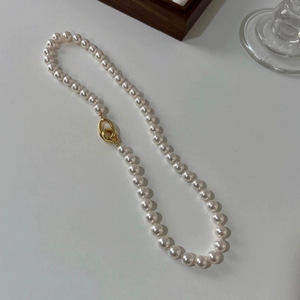 Collar de Perlas de Agua Dulce Naturales de Alta Calidad, Nuevo 2025, 9-10 mm, Hebilla de Doble Aro, Ligeramente Imperfecto, Venta al por Mayor - Product Image 1